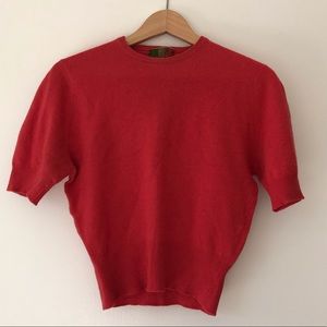 Vintage ‘50s Cashmere Sweater in Coral Pink/Red